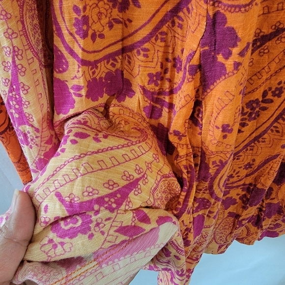 Tommy Bahama Orange Red Floral Paisley Beach Dress Sz L Sleeveless V-neck Casual - Picture 8 of 12